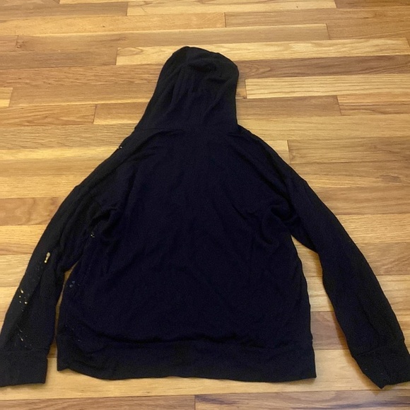 Rock Candy Girl’s Black Hoodie With White and Gold Splatter Size L - Picture 6 of 6